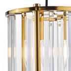Kiran Ceiling Pendant In Natural Brass Finish With Crystal Glass KIR0135