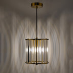 Kiran Ceiling Pendant In Natural Brass Finish With Crystal Glass KIR0135