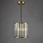 Kiran Ceiling Pendant In Natural Brass Finish With Crystal Glass KIR0135