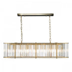 Kiran 7 Light Bar Pendant In Natural Brass With Crystal Glass KIR3435