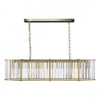 Kiran 7 Light Bar Pendant In Natural Brass With Crystal Glass KIR3435