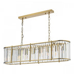 Kiran 7 Light Bar Pendant In Natural Brass With Crystal Glass KIR3435