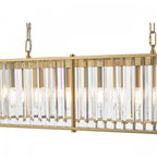 Kiran 7 Light Bar Pendant In Natural Brass With Crystal Glass KIR3435