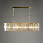 Kiran 7 Light Bar Pendant In Natural Brass With Crystal Glass KIR3435