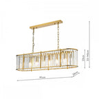 Kiran 7 Light Bar Pendant In Natural Brass With Crystal Glass KIR3435