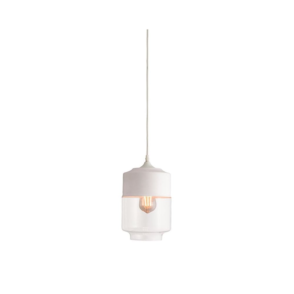 Brody Vintage Glass Ceiling Pendant Light in Matt White Finish 60184