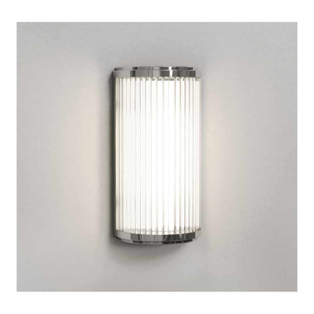 Versallies Bathroom Small Wall Light In Polished Chrome With Glass Shade 1380024