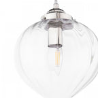 Whitham Single Ceiling Pendant Light In Polished Nickel and Ribbed Glass LA3756588-Q
