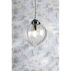 Whitham Single Ceiling Pendant Light In Polished Nickel and Ribbed Glass LA3756588-Q