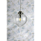 Whitham Single Ceiling Pendant Light In Polished Nickel and Ribbed Glass LA3756588-Q