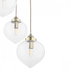 Whitham Cluster Ceiling Pendant Light In Antique Brass and Ribbed Glass LA3756397-Q