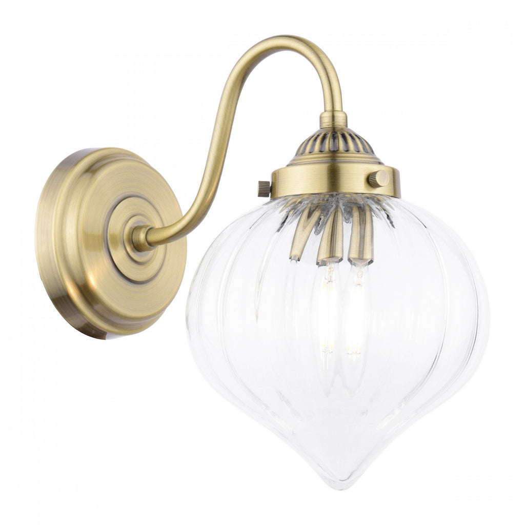 Whitham Wall Light In Antique Brass and Ribbed Glass LA3756485-Q