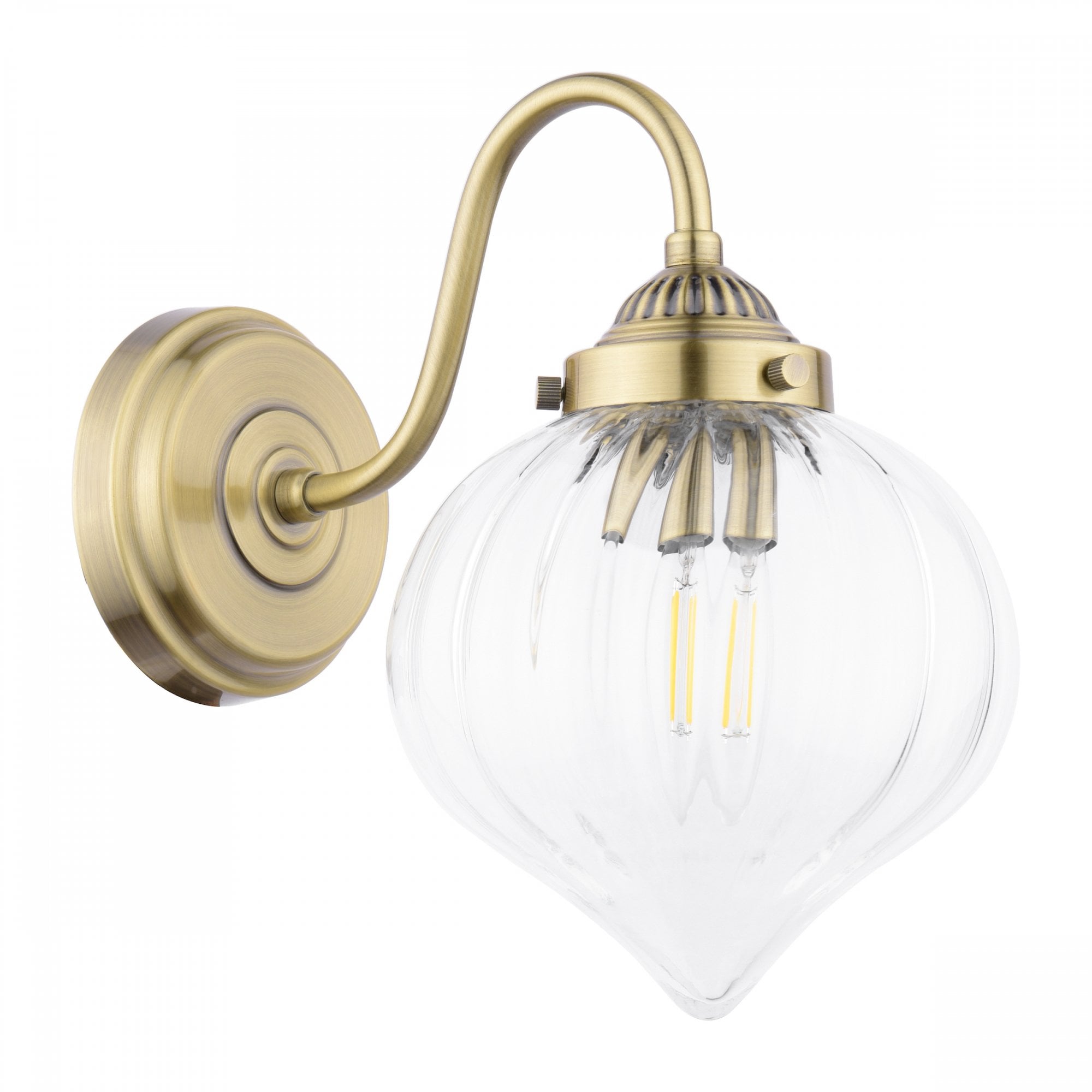 Whitham Wall Light In Antique Brass and Ribbed Glass LA3756485-Q