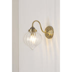 Whitham Wall Light In Antique Brass and Ribbed Glass LA3756485-Q