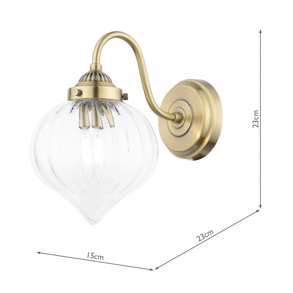 Whitham Wall Light In Antique Brass and Ribbed Glass LA3756485-Q