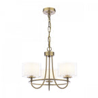 Southwell 3 Light Ceiling Chandelier In Antique Brass With Glass Shades LA3756605-Q