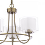 Southwell 3 Light Ceiling Chandelier In Antique Brass With Glass Shades LA3756605-Q