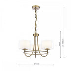 Southwell 3 Light Ceiling Chandelier In Antique Brass With Glass Shades LA3756605-Q