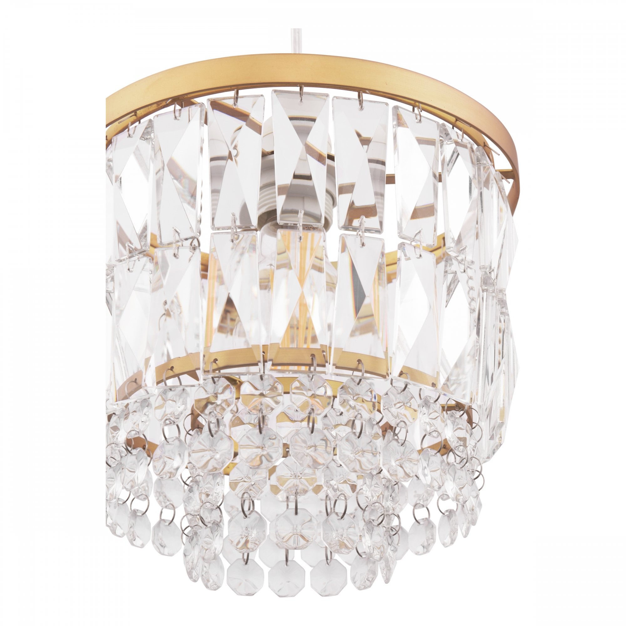 Rhosill Easy Fit Ceiling Light With Faceted Glass In Antique Brass Finish LA3756359-Q