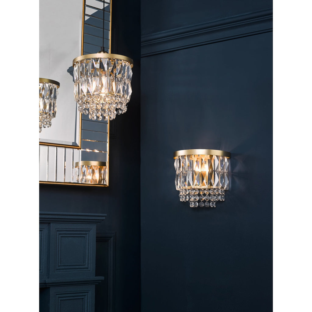 Rhosill Easy Fit Ceiling Light With Faceted Glass In Antique Brass Finish LA3756359-Q
