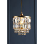 Rhosill Easy Fit Ceiling Light With Faceted Glass In Antique Brass Finish LA3756359-Q