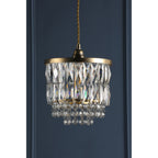 Rhosill Easy Fit Ceiling Light With Faceted Glass In Antique Brass Finish LA3756359-Q