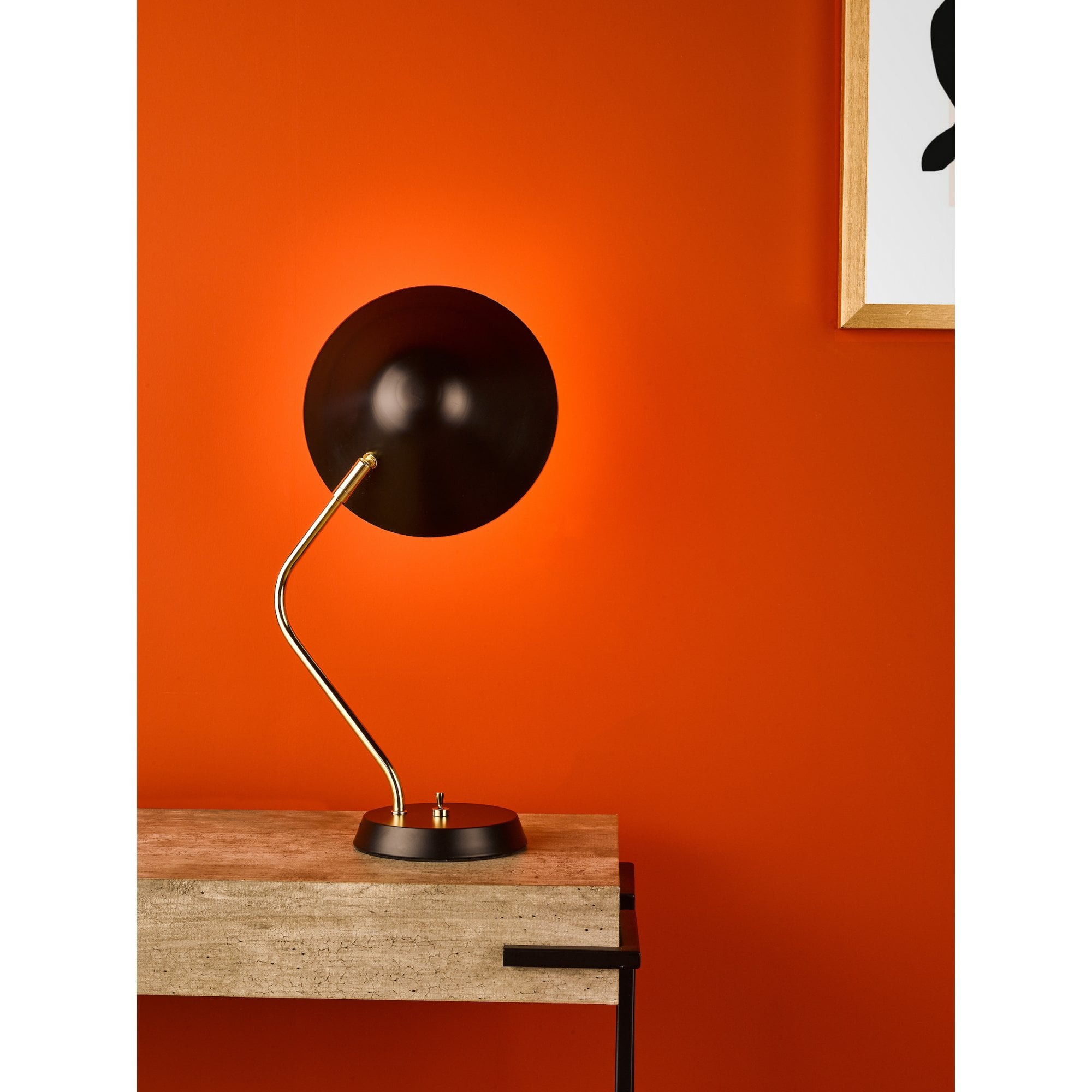 Erna Task Table Lamp In Polished Brass And Satin Black Finish ERN4122