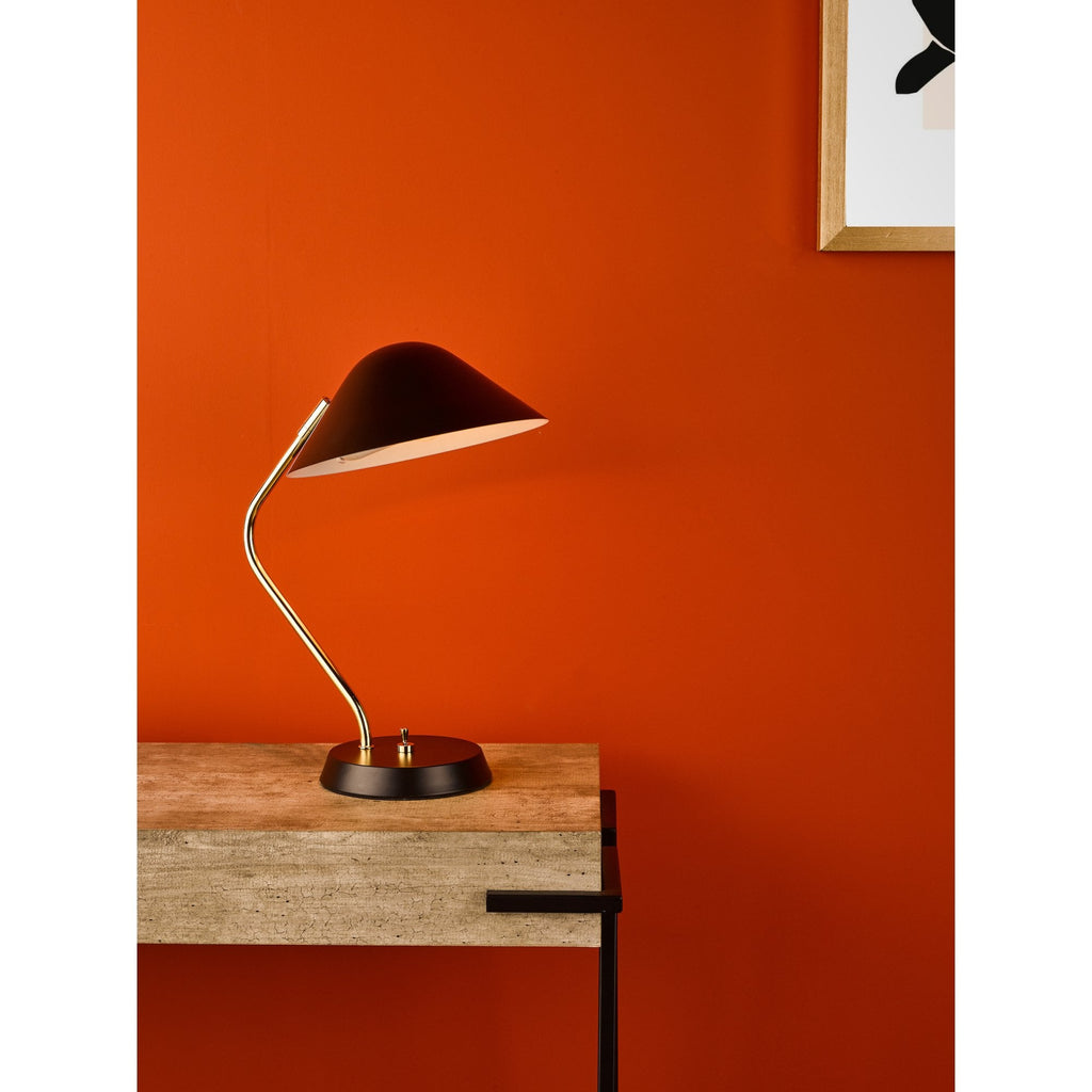 Erna Task Table Lamp In Polished Brass And Satin Black Finish ERN4122