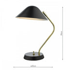 Erna Task Table Lamp In Polished Brass And Satin Black Finish ERN4122