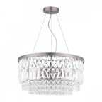 Rhosill 4 Light Ceiling Chandelier With Faceted Glass In Aged Pewter Finish LA3756466-Q