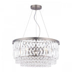 Rhosill 4 Light Ceiling Chandelier With Faceted Glass In Aged Pewter Finish LA3756466-Q