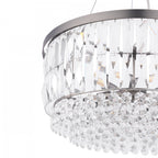 Rhosill 4 Light Ceiling Chandelier With Faceted Glass In Aged Pewter Finish LA3756466-Q