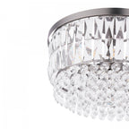 Rhosill 3 Light Semi Flush Ceiling Light With Faceted Glass In Aged Pewter Finish LA3756467-Q