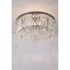 Rhosill 3 Light Semi Flush Ceiling Light With Faceted Glass In Aged Pewter Finish LA3756467-Q