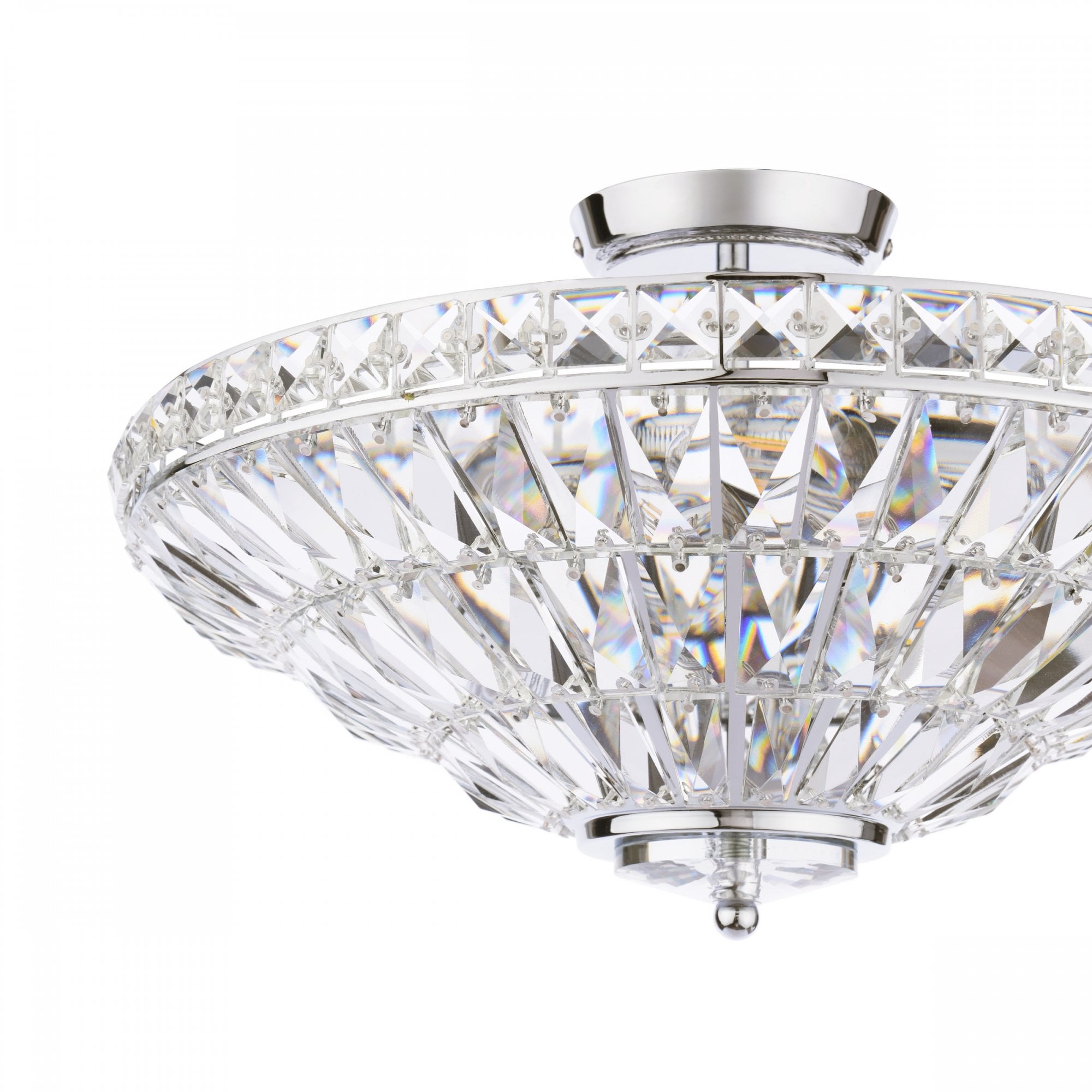 Vienna 3 Light Semi Flush Chandelier In Polished Chrome Finish And Crystal Glass LA3756604-Q