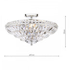 Vienna 3 Light Semi Flush Chandelier In Polished Chrome Finish And Crystal Glass LA3756604-Q