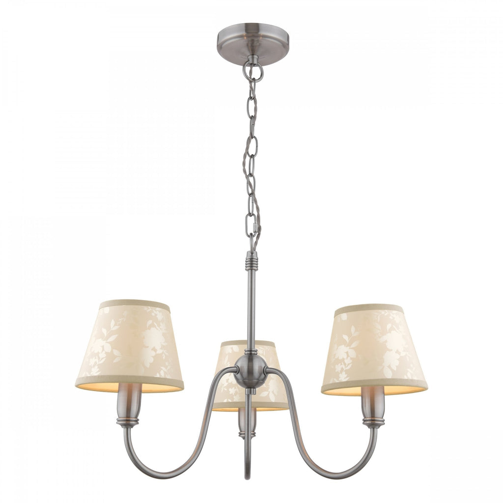 Westbourne 3 Light Armed Pendant In Polished Pewter With Shades LA3756416-Q