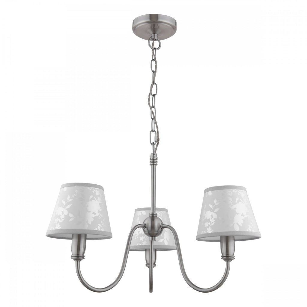 Westbourne 3 Light Armed Pendant In Polished Pewter With Shades LA3756416-Q