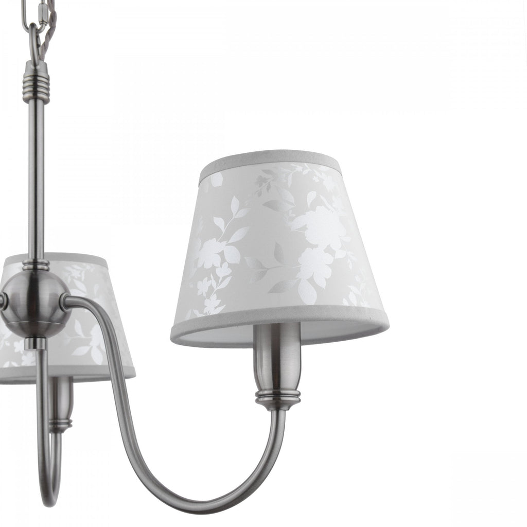 Westbourne 3 Light Armed Pendant In Polished Pewter With Shades LA3756416-Q
