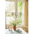 Westbourne 3 Light Armed Pendant In Polished Pewter With Shades LA3756416-Q