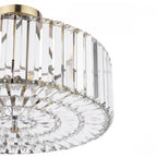 Fernhurst 4 Light Semi Flush Ceiling Light In Antique Brass And Crystal Glass LA3756473-Q
