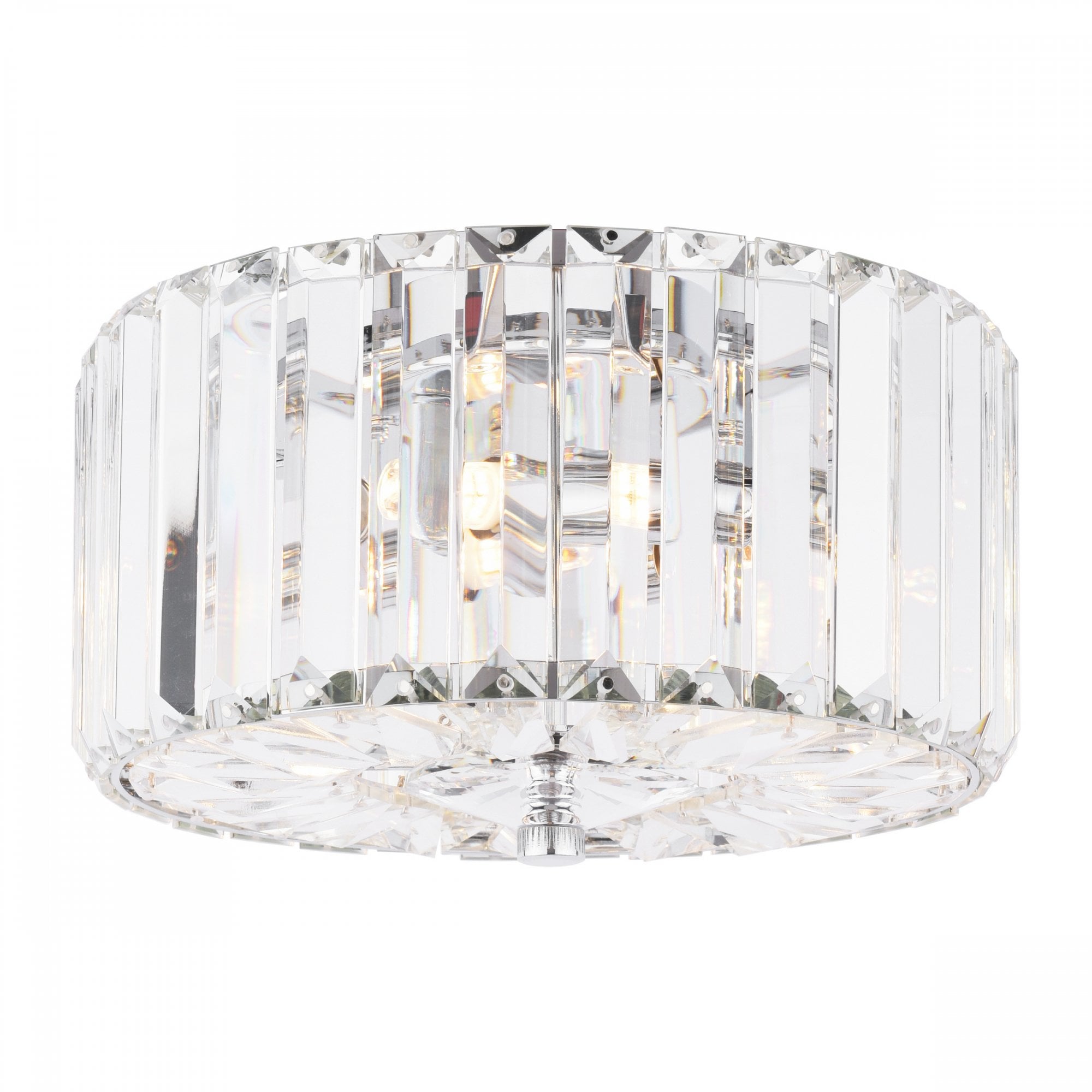 Fernhurst 3 Light Small Crystal Glass Flush Ceiling Light In Polished Chrome LA3756456-Q
