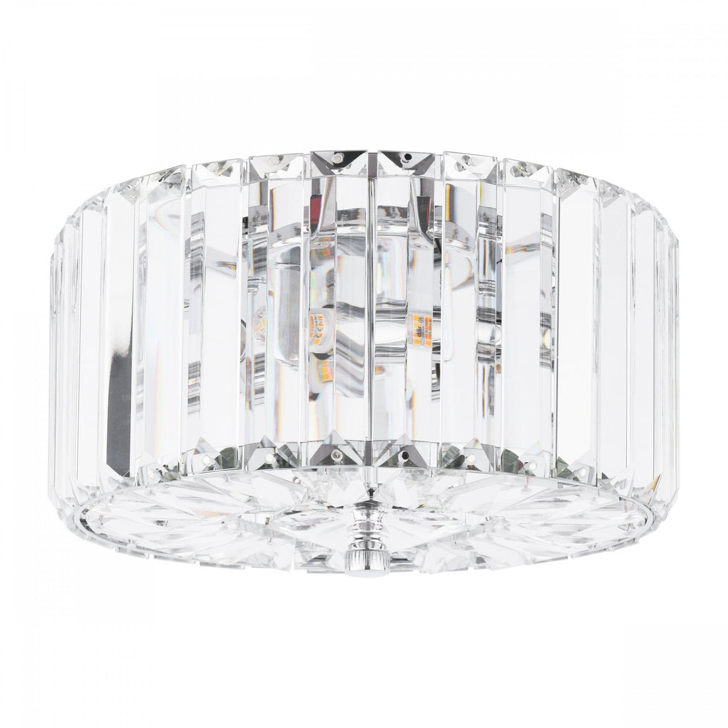 Fernhurst 3 Light Small Crystal Glass Flush Ceiling Light In Polished Chrome LA3756456-Q