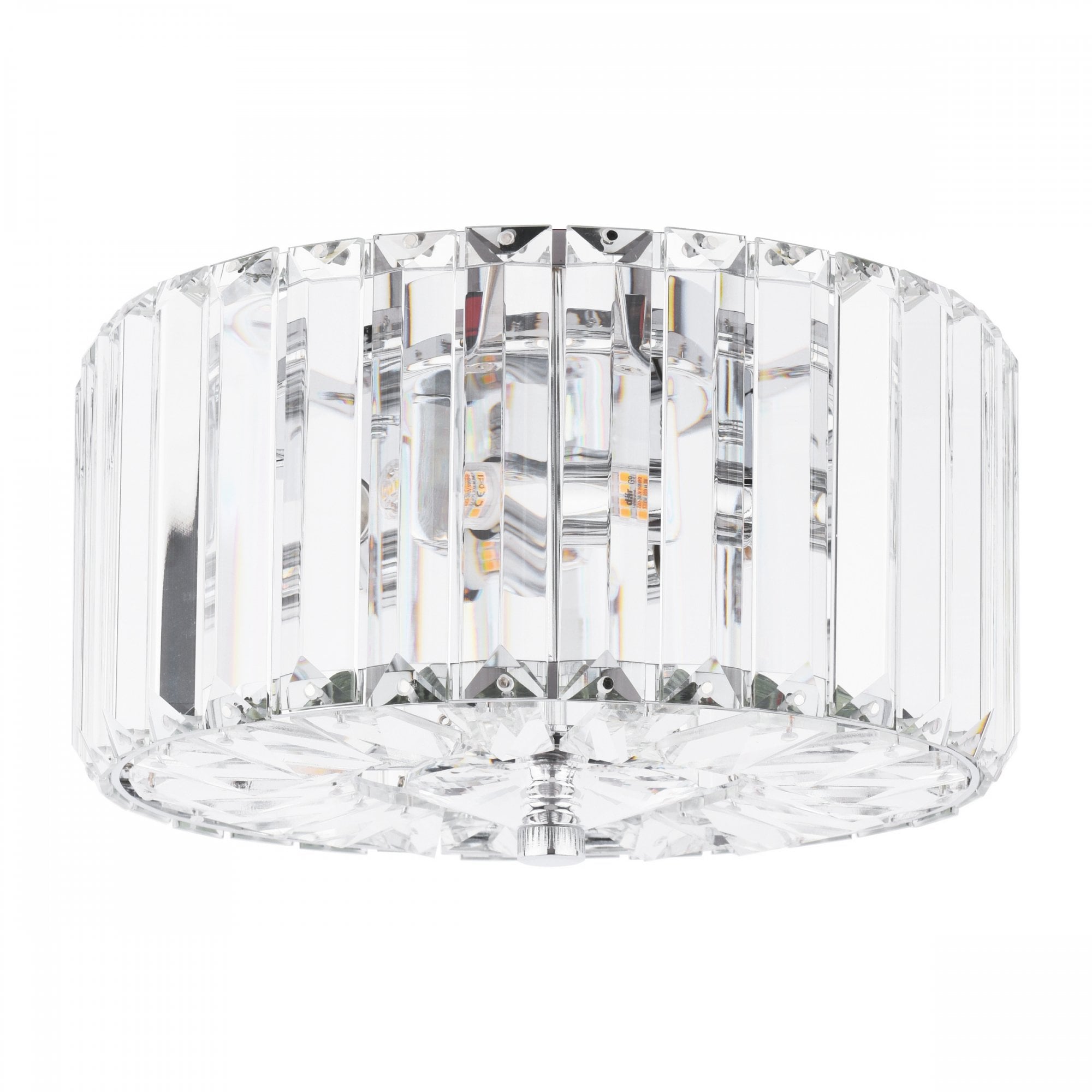 Fernhurst 3 Light Small Crystal Glass Flush Ceiling Light In Polished Chrome LA3756456-Q