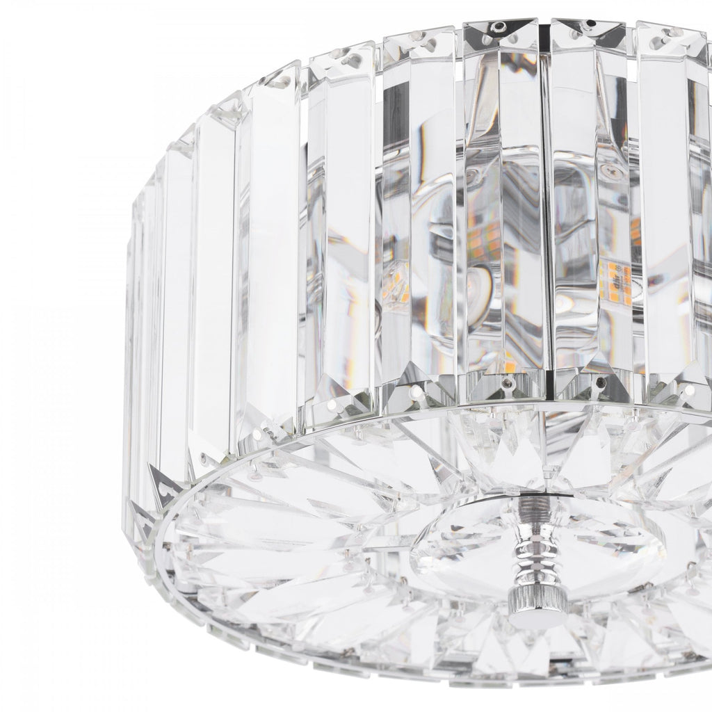 Fernhurst 3 Light Small Crystal Glass Flush Ceiling Light In Polished Chrome LA3756456-Q