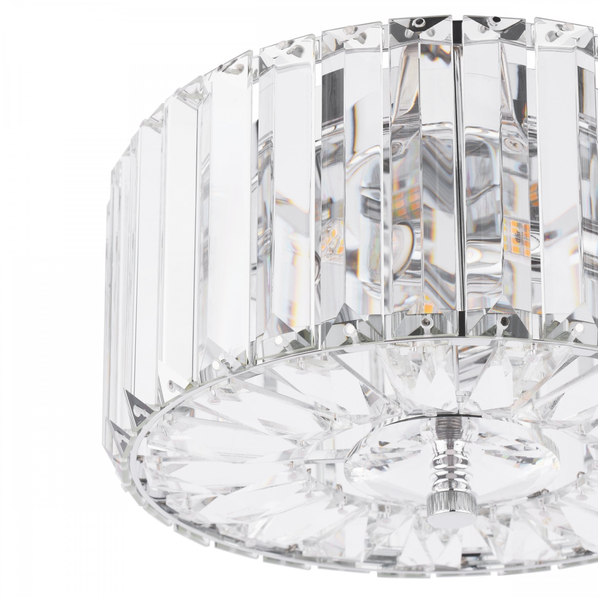 Fernhurst 3 Light Small Crystal Glass Flush Ceiling Light In Polished Chrome LA3756456-Q