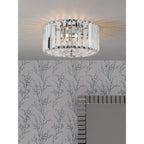 Fernhurst 3 Light Small Crystal Glass Flush Ceiling Light In Polished Chrome LA3756456-Q