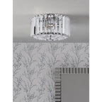 Fernhurst 3 Light Small Crystal Glass Flush Ceiling Light In Polished Chrome LA3756456-Q