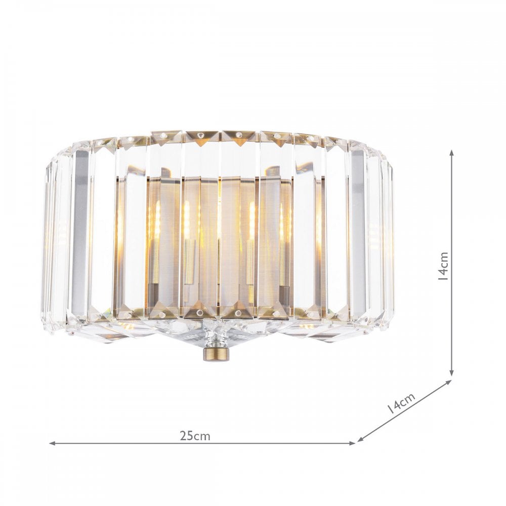 Fernhurst Wall Light In Antique Brass Finish And Crystal Glass LA3756454-Q