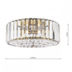 Fernhurst 3 Light Crystal Glass Flush Ceiling Light In Antique Brass LA3756472-Q